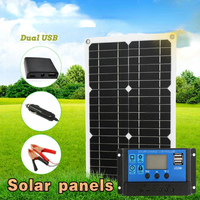 100W Solar Panel 12V  Cell 10A-100A Controller  Plate Kit for Phone RV Car Caravan Home Camping Outdoor Battery