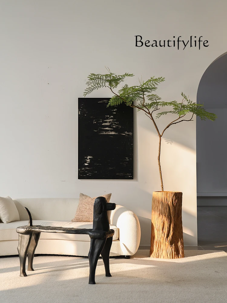 Dog Shoe Changing Stool Retro Hallway Stool Decoration Bench Bed End Stool Antique Style Solid Wood Bench