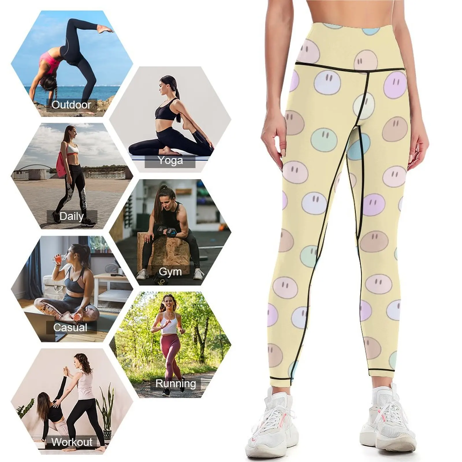 Dango Daikazoku Leggings para mulheres, Push Up Fitness Vestuário