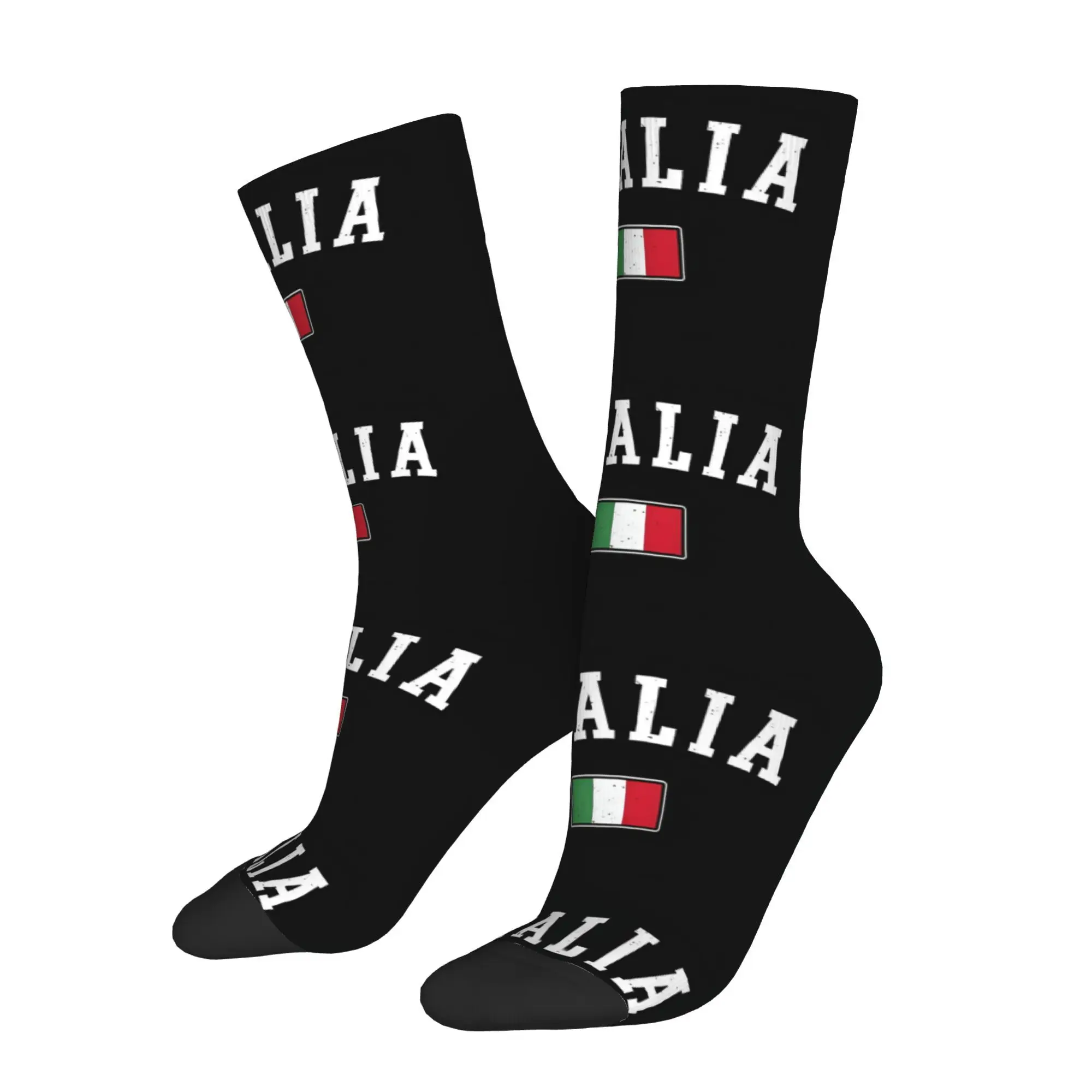 

Funny Sock for Men Italy Flag Hip Hop Harajuku Happy Quality Pattern Printed Crew Sock Seamless Gift
