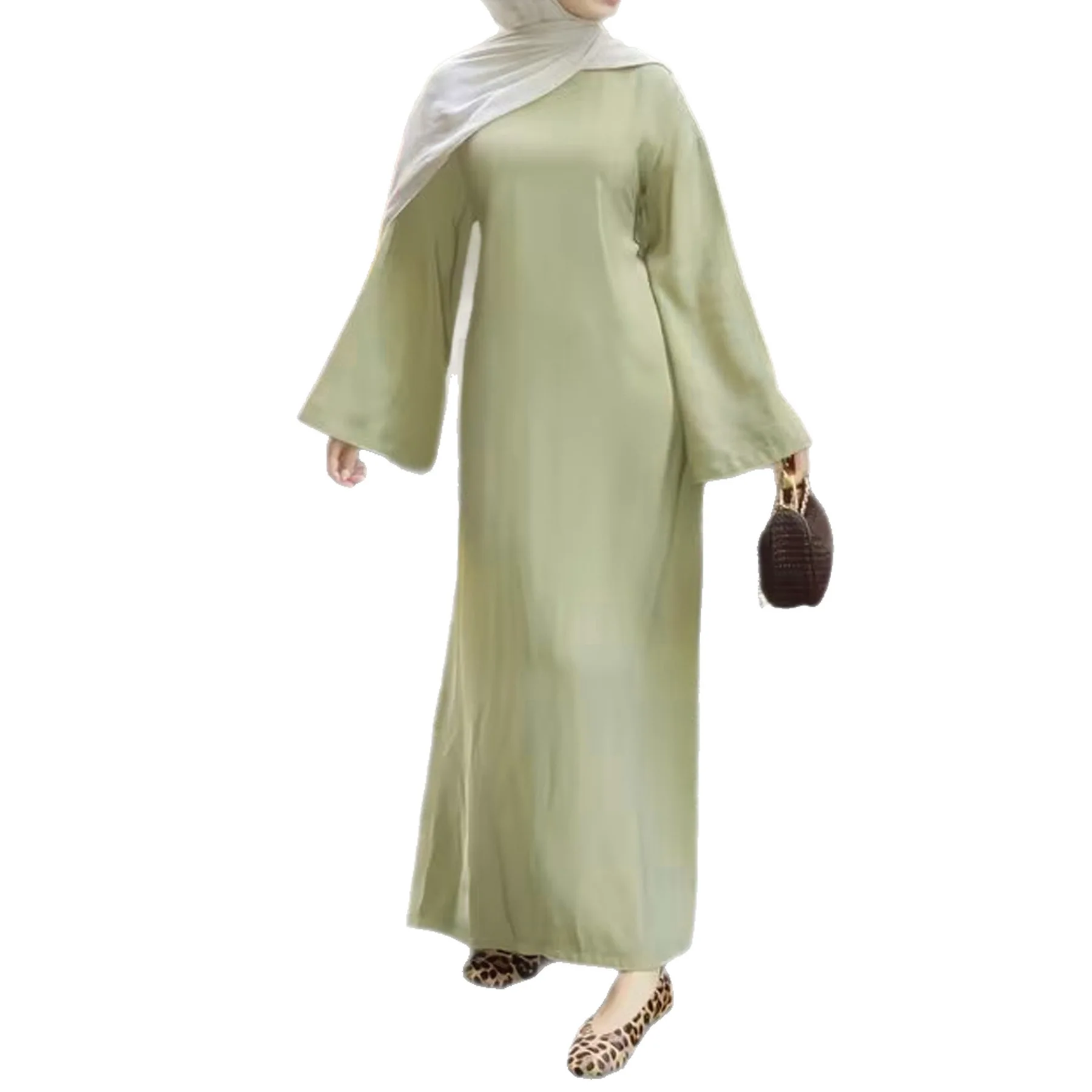 

2026 new long robe satin dress solid color outerwear cardigan women's daily comfortable style