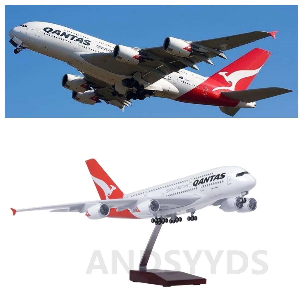 

47CM Scale Aircraft Model for A380 Australia Airways Light weight Die-cast Resin airplanes decoration home Collection Display
