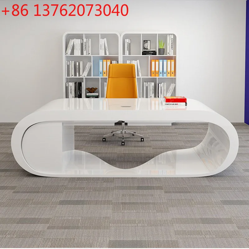 

Painted office furniture boss table president table and chair combination large desk