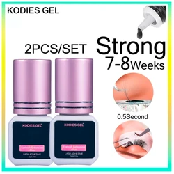 KODIES GEL 2 Pçs/set Cílios Cola Adesiva Forte 5g 0.5 Segundo Coréia Cola Chicote Do Olho Seco Suprimentos de Extensão Semi Permanente Elevador