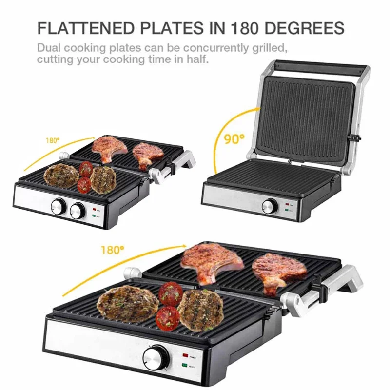 Automatic Fried Steak Mechanical Oven Sandwich Panini Breakfast Machine Grilled Steak Machine Electric Frying Pan Электрогриль