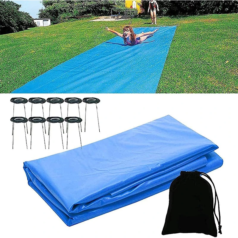8M สนามหญ้าลื่นน้ําสไลด์ Heavy Duty SLIP Slide Tarp กันน้ําลื่น Waterslides กลางแจ้ง Backyard สนามหญ้าฤดูร้อนปาร์ตี้น้ําเกม