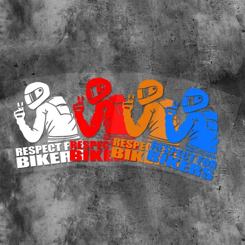 Cool Respect for Bikers Vinyl Waterproof Sticker Decal For Motorcycle Tank Fairing Helmet Scooter Auto Window Windscreen Decor
