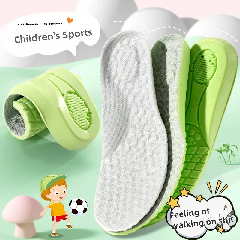 Super Soft Thickened Latex Children's Sports Shoe Insoles Sweat Absorbent Deodorant Breathable Shock Absorption Design Kids