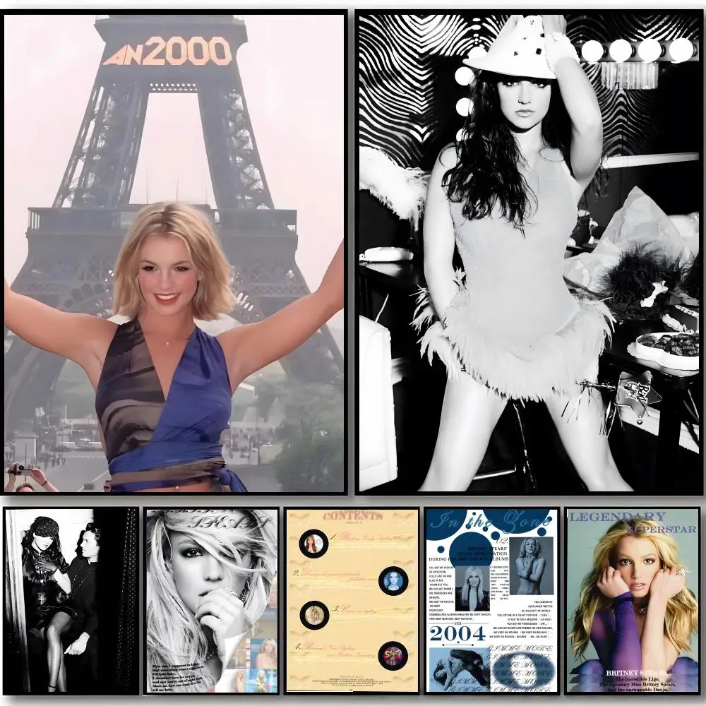 singer popiconic B-Britney Jean Spears Poster HD art sticky wall waterproof home bedroom bar aesthetic decoration