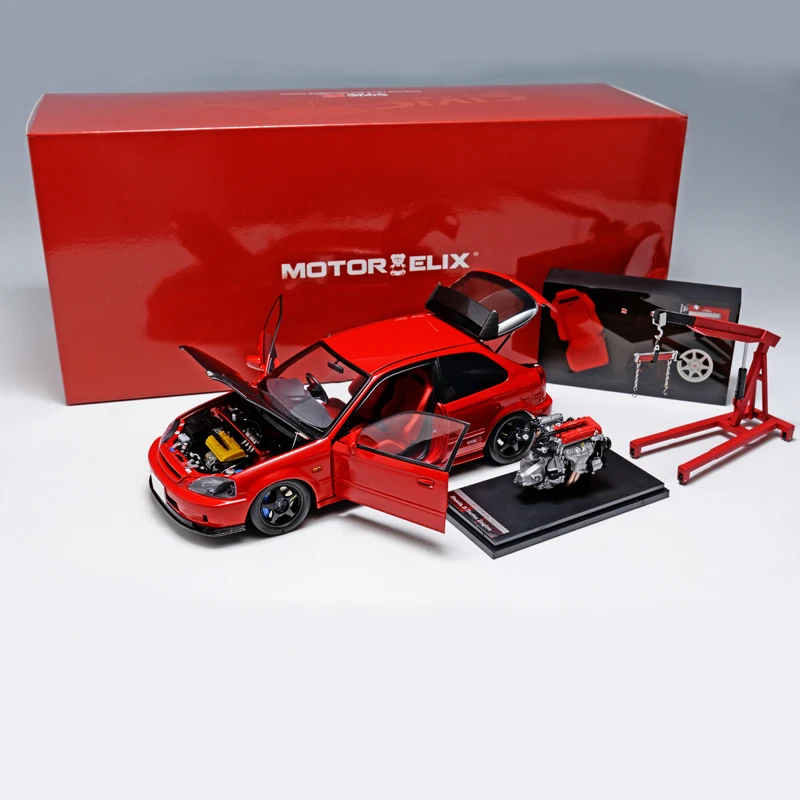 Motorhelix MH 1:18 Civic TypeR EK9 Car model Sports Static model Birt Model Alloy Car Kids Toys For Boys Children Toys