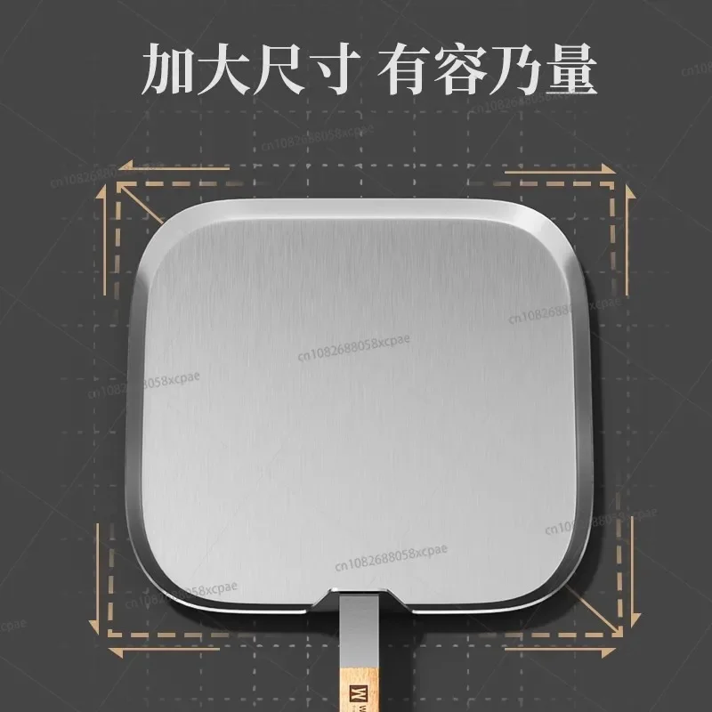 Frying Pan Stainless Steel Uncoated 304 Household Thickened Steak Square Steak Flat Bottom Frying Pan for Breakfast