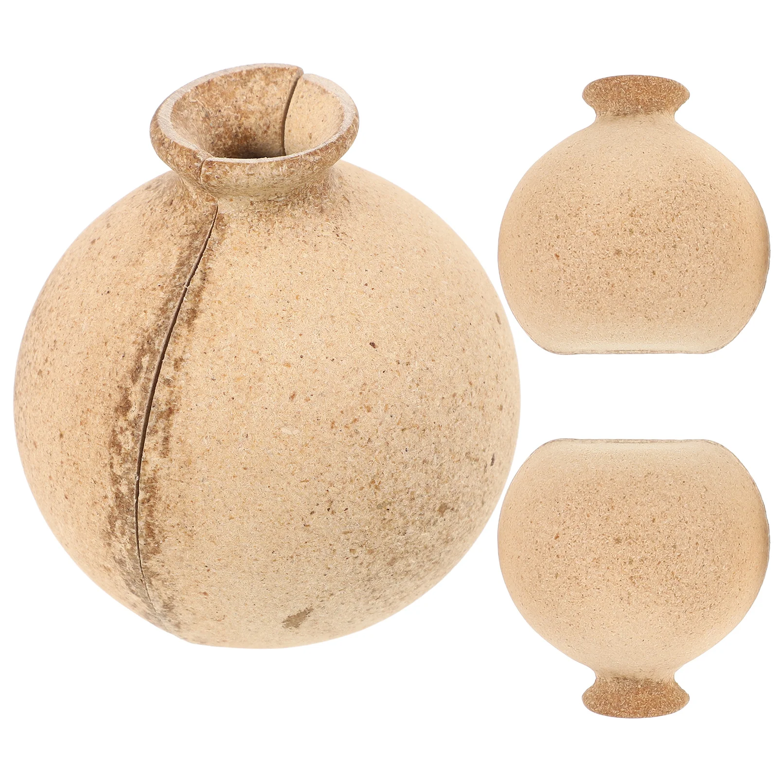 

4Pcs White Vase Mold Stable Wood Material DIY Half Vase Decorative Flower Bottle for Home Office Living Room Bedroom Bar