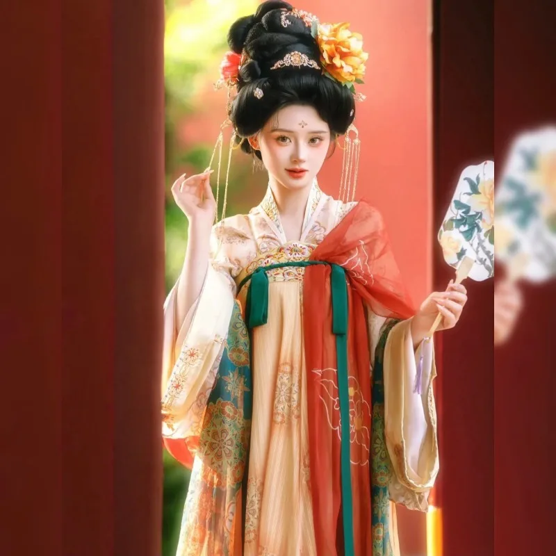 set-hanfu-da-donna-in-stile-tang-restaurato-ruqun-monopezzo-con-scollo-alto-edizione-primavera