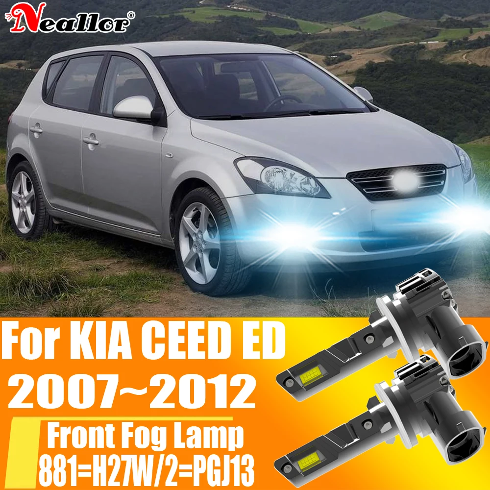 

2pcs H27W/2 881 H27 PGJ13 Led Moto Fog Lamp Canbus Light Car Turbo Diode Bulb Auto White Headlight 12v For KIA CEED ED 2007~2012