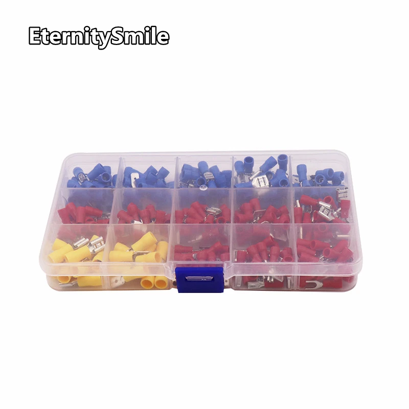 280pcs/set Cable Lugs Assortment Kit Wire Flat Female and Male Insulated Electric Wire Cable Connectors Crimp Terminals Set Kit