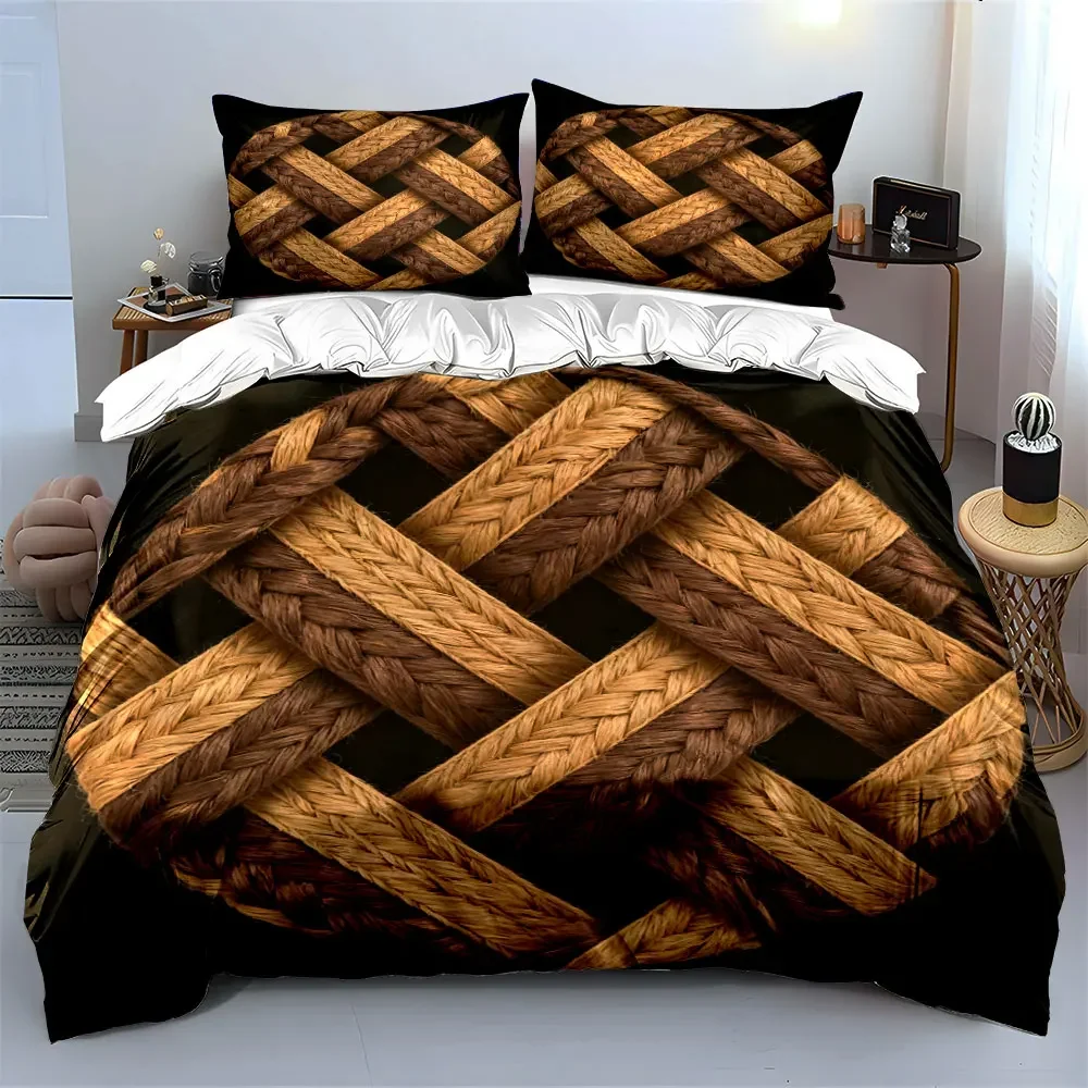 "Rustic Braided Decor Set" Soft Comfortable Duvet Cover Bedding Set Included 1*Duvet Cover & 2*Pillowcases, gift