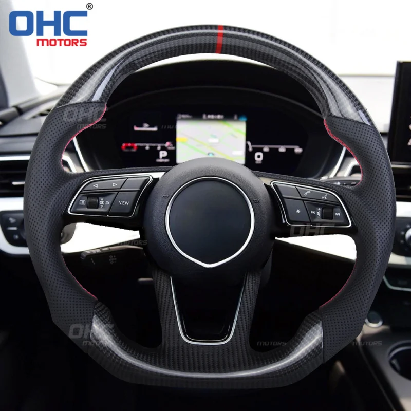For Audi's new A4L B9 S3 S4 S5 RS carbon fiber smart component car steering wheel modification