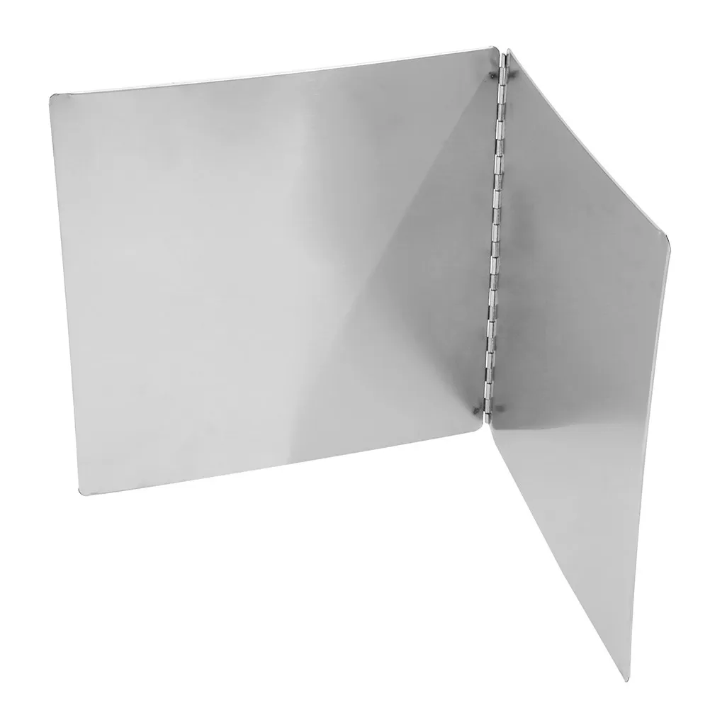 2-Side Stainless Steel Foldable Oil Splatter Guard Stove Back-Splash Protector Heat Insulation Board Frying Pan Cover