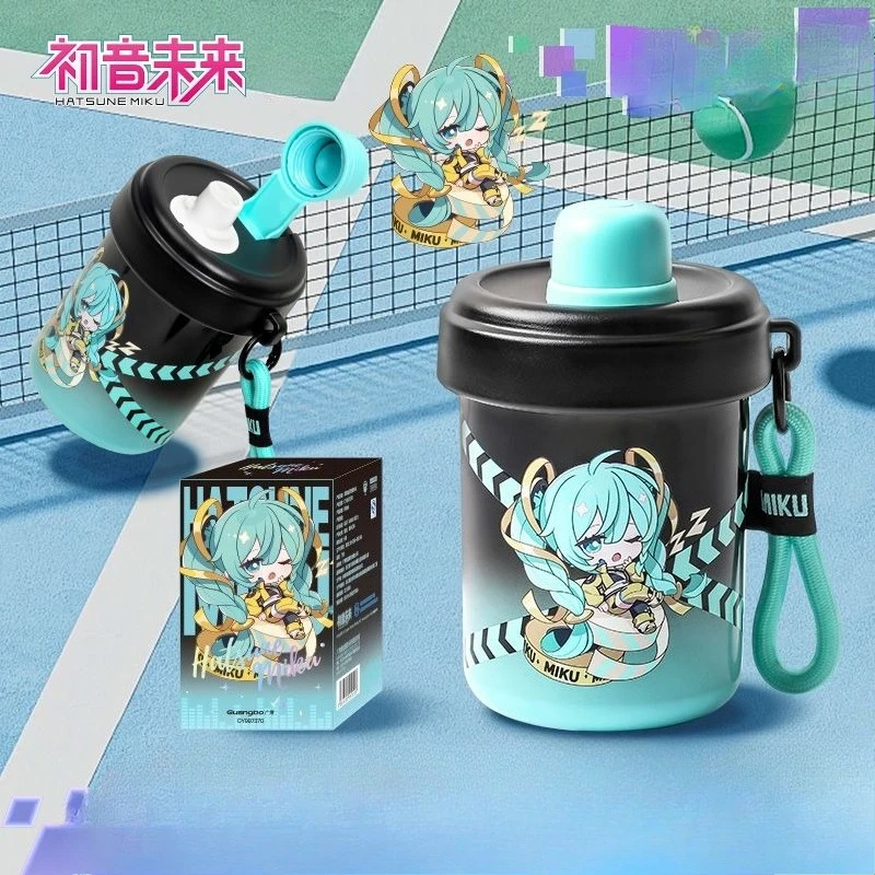 

New Hatsune Miku Kawaii Anime Genuine Water Cup Student Plastic Water Bottle Miku Cute Cartoon Large Capacity Straw Cup Gift