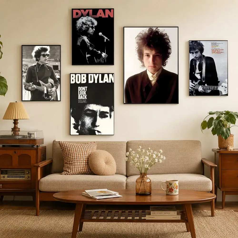 Singer Bob D-Dylan Poster Self-adhesive Waterproof Paper Stickers For Wall Decoration In Bedrooms And Bar Rooms