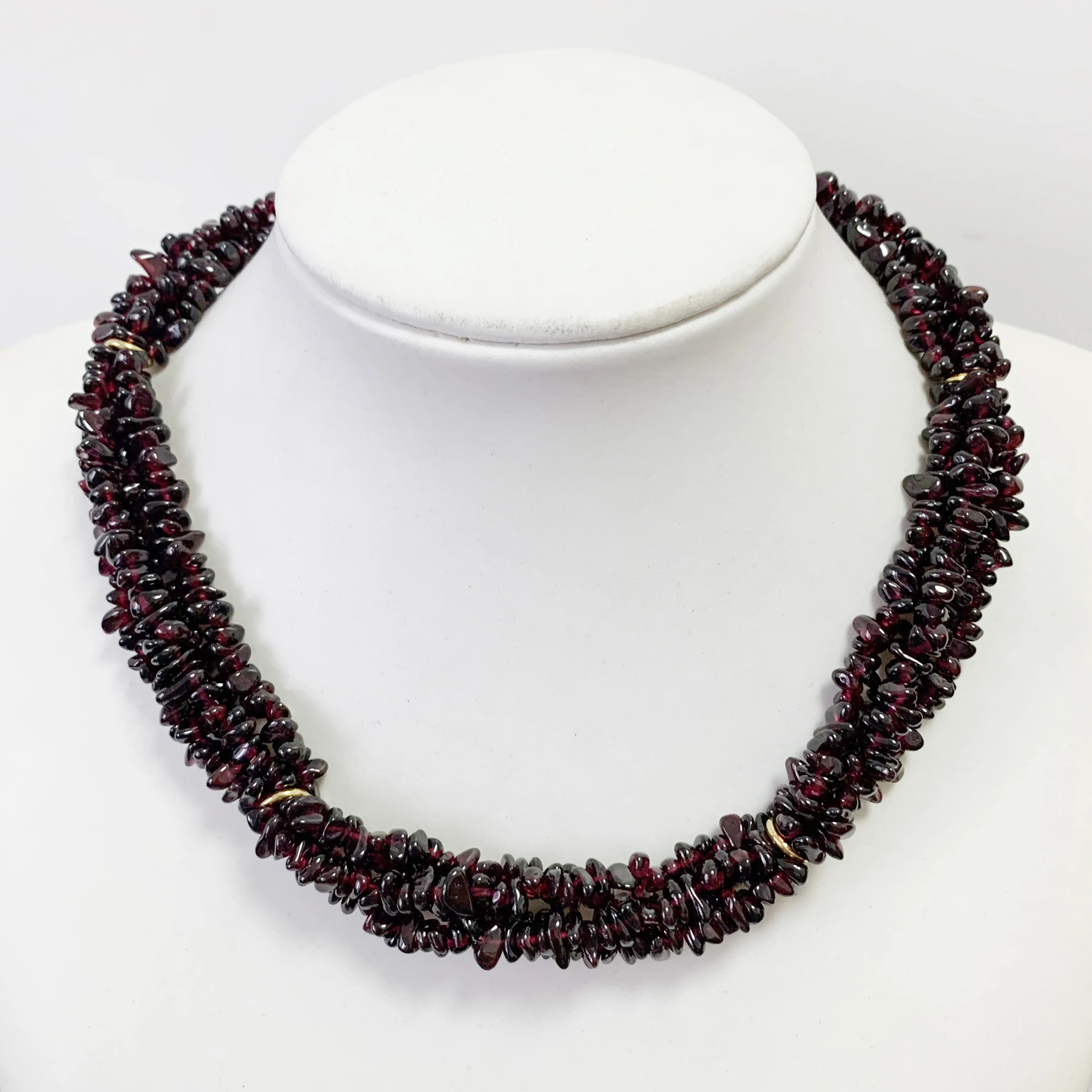 Natural Gem garnet stones 5-7mm Irregular beads clavicle Necklace Choker Female Jewelry Party Gift Multi layer scar covering