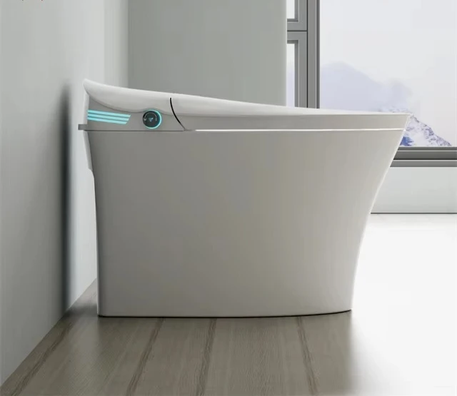 For New Luxury Intelligent Toilet Floor Mounted Ceramic Remote Control Bidet Toilet Seat Automatic Flush Water White Smart Toile