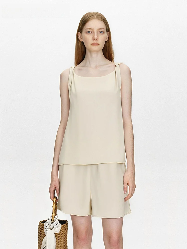 

La Chapelle Mat Faion Commute Svel Knot Top And orts Женский комплект Повседневная одежда круглый пуловер Sle