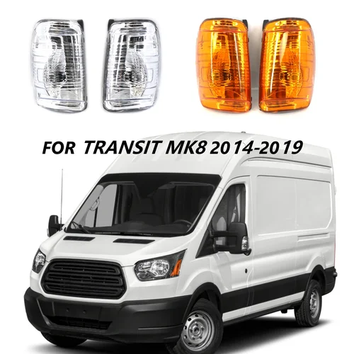 Cubierta de lente de lámpara de luz de señal de giro de espejo trasero izquierdo y derecho para Ford Transit MK8 2014-2019 BK31-13B381-AB BK31-13B382-AB