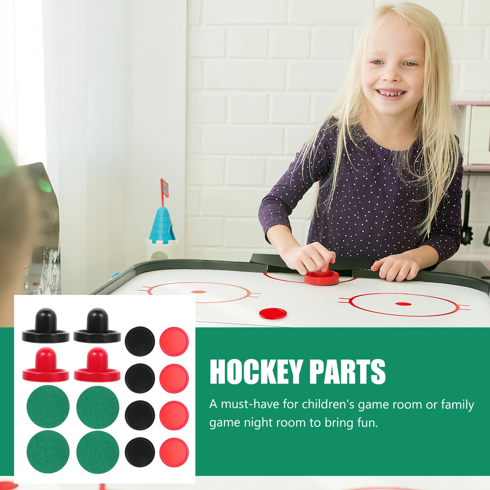 

1Set Hockey Parts Air Hockey Pucks and Pushers for Billiards Room Carnival Fair Theme Park Arcade Use Game Night Fun