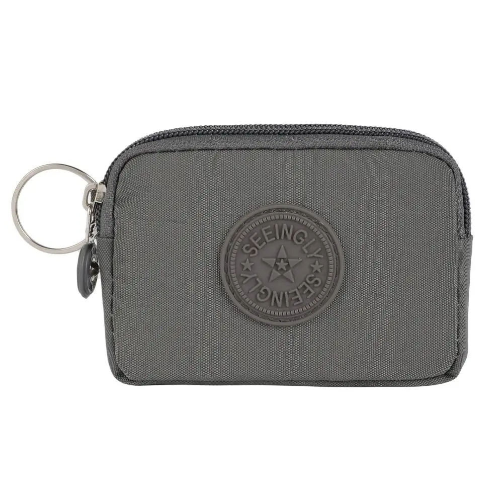 Canvas Money Coin Purse Wear-resistant Nylon Credit Card Holder with Key Ring Waterproof Wallet Money Bag Male Female