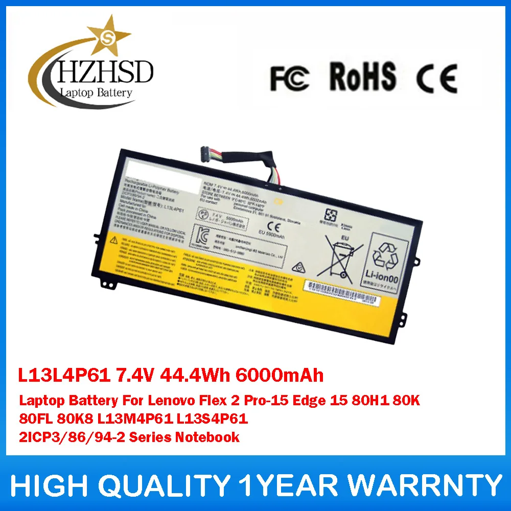 

L13L4P61 7.4V 44.4Wh 6000mAh Laptop Battery For Lenovo Flex 2 Pro-15 Edge 15 80H1 80K 80FL 80K8 L13M4P61 L13S4P61 2ICP3/86/94-2