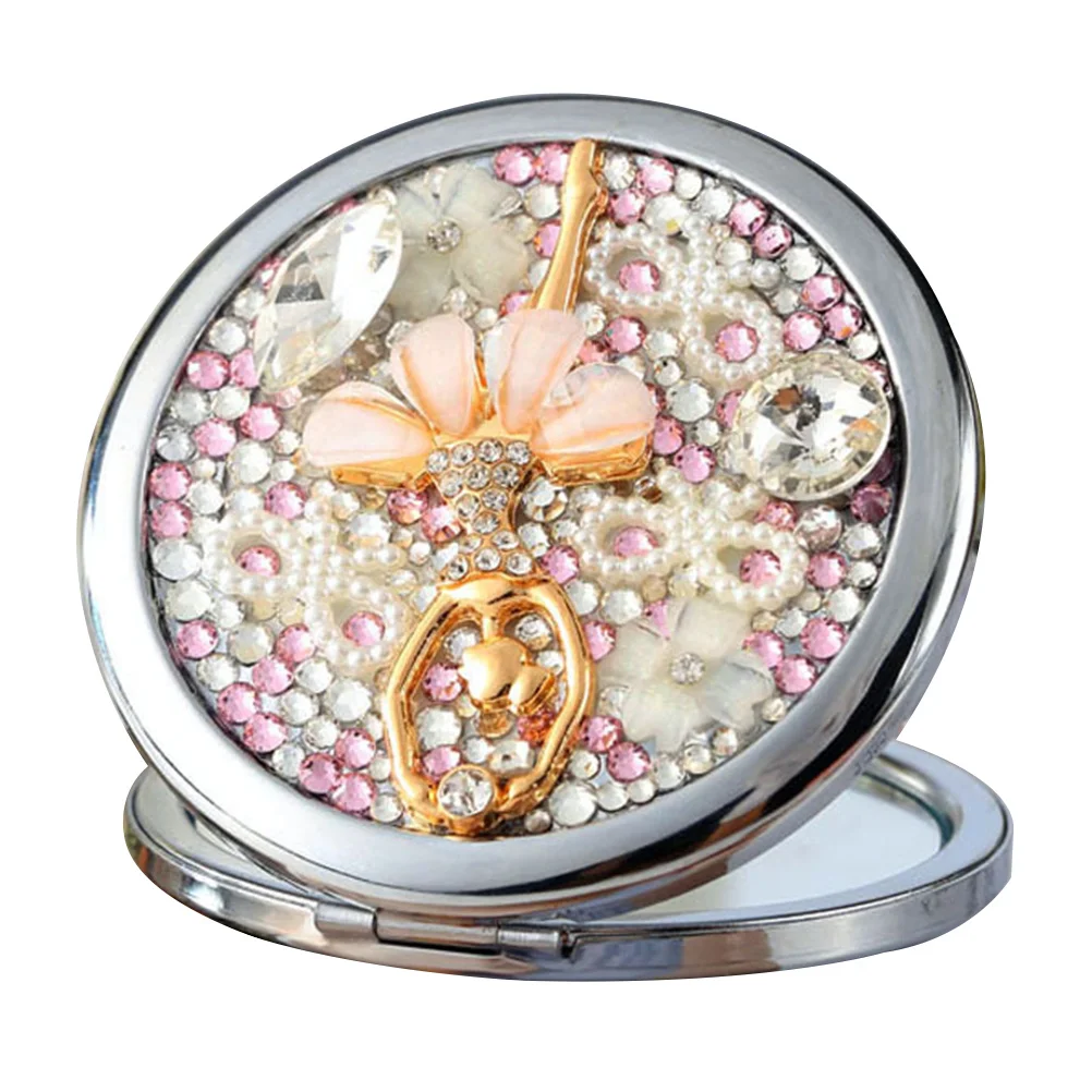 Dwustronne lusterko do makijażu, kompaktowe, składane, przenośne lusterko powiększające dla kobiet, małe narzędzie podróżne na zewnątrz.