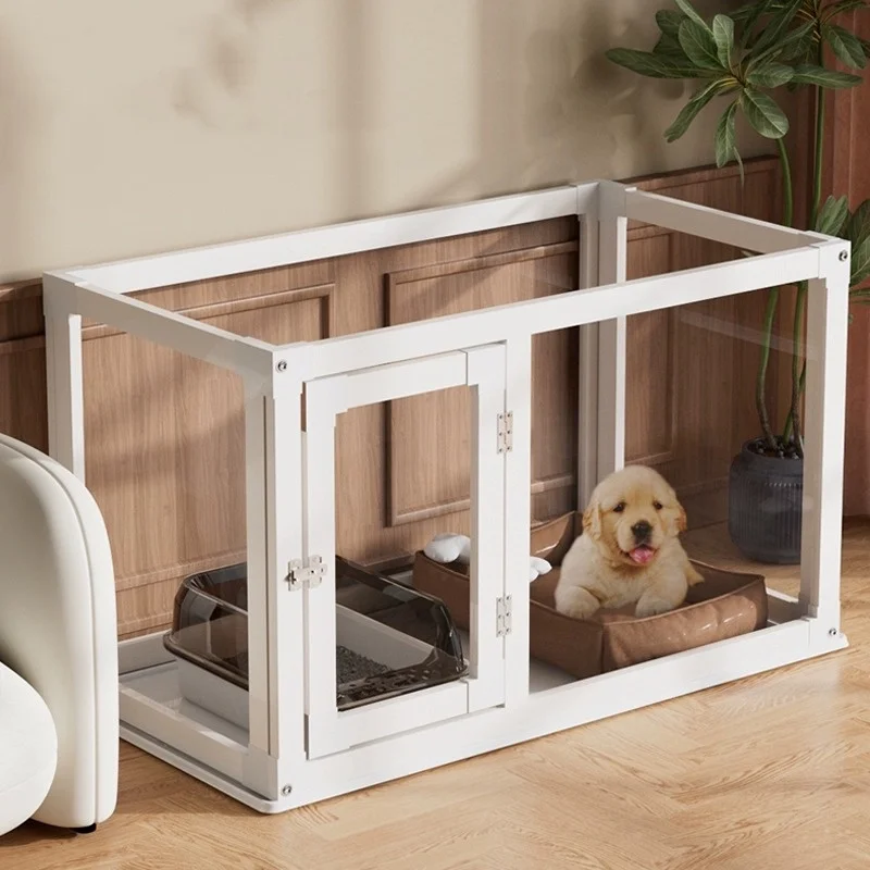 

Small Pet Dog Cage Full Transparent Acrylic Indoor Home Security Fence Safe for Cats and Dogs