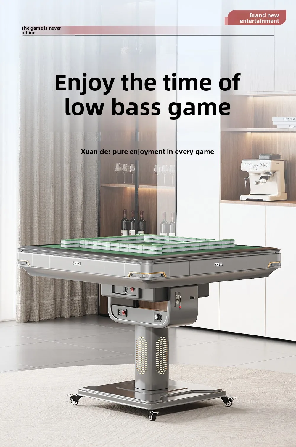 CX automatic home ultra-quiet dining table dual-purpose electric bass roller coaster mahjong table