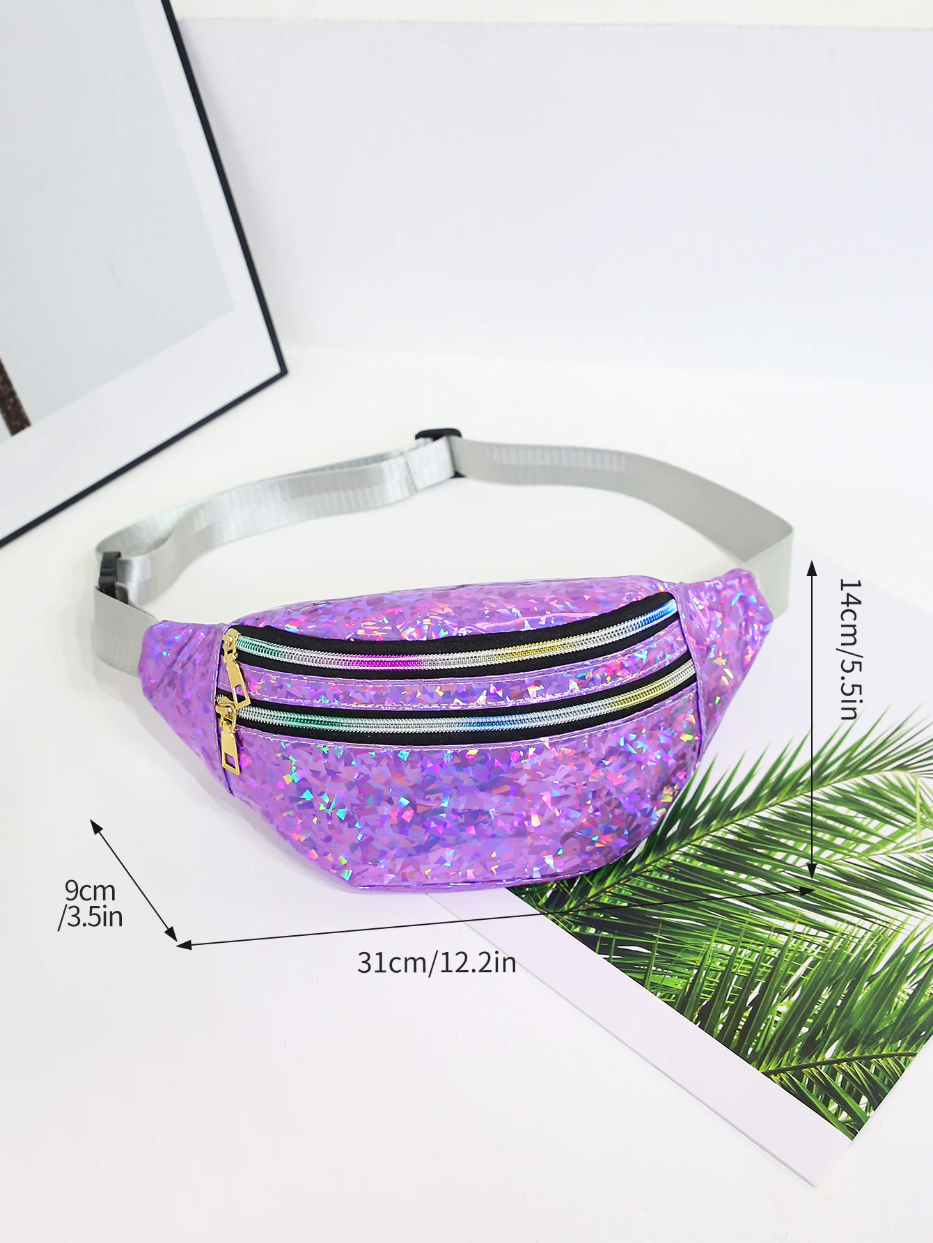 Holographic Waist Bags Women Silver Fanny Pack Female Belt Bag Black Geometric Waist Packs Laser Chest Phone Pouch Bum Bag