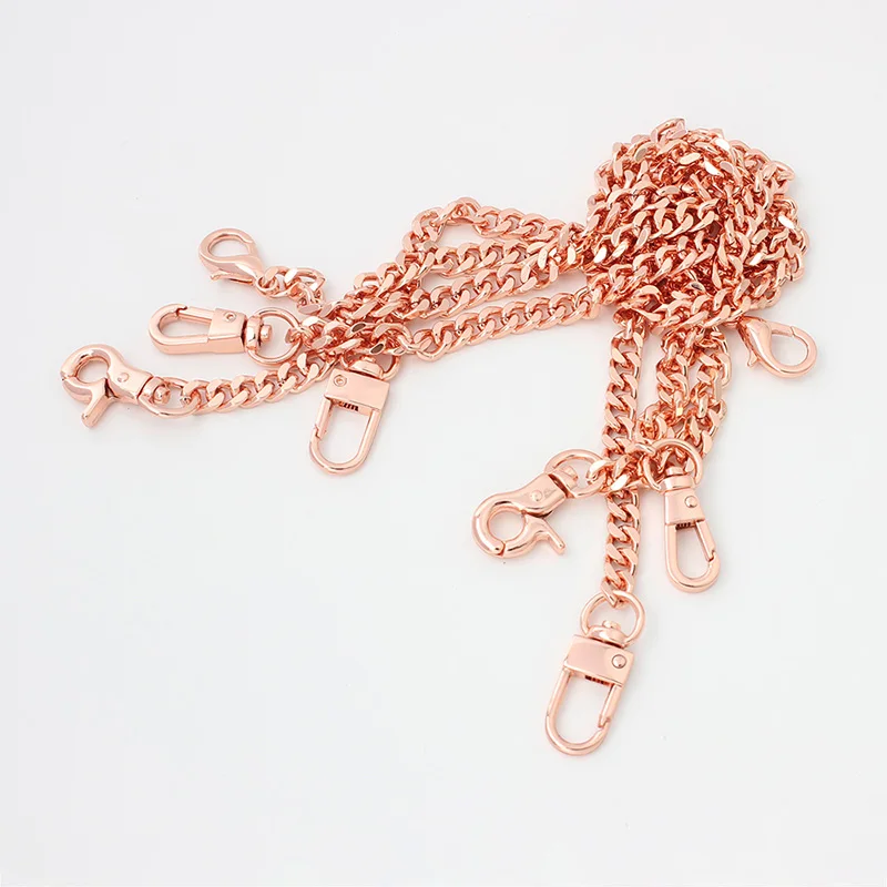 7MM Rose Gold Aluminum Metal Chains for Women Crossbody Handbag Shoulder Bags Purse Strap DIY Replacement Handle Accessories