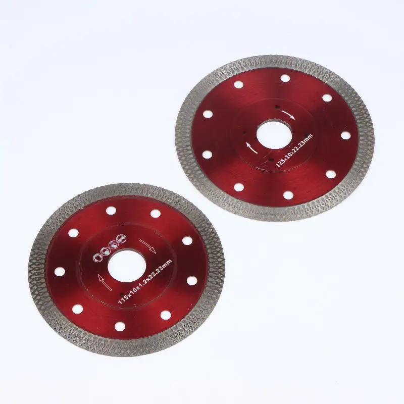 125mm/115mm Diamond Blade - Mesh Tile Saw Blade, Red Glass Cutting Disc, Segmented Concrete Cutting Saw Blade, Ideal For Cutti
