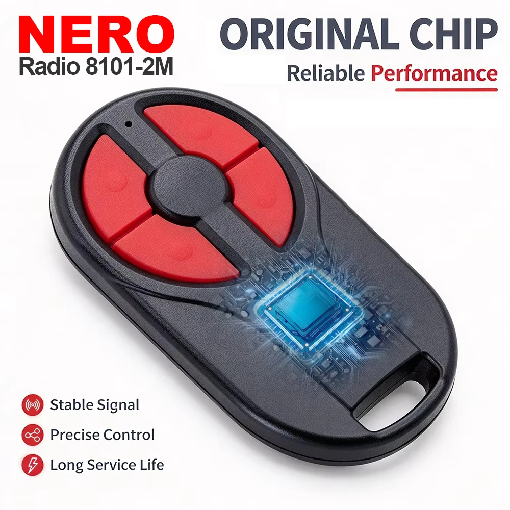 NERO Radio 8101-2M 433.92MHz Rolling Code Remote Control 2 Channels For Nero Radio Receiver Garage Gate Door Roller Barrier