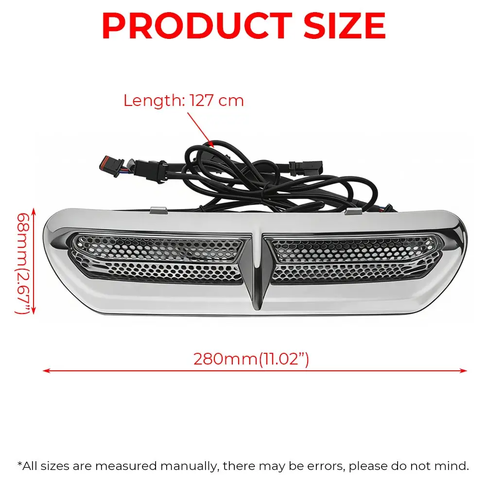 Motorcycle Led Front Fairing Vent Trim Turn Light For Harley Electra Glide Street Glide Tri Glide 2014-2025 Flowing Amber Chrome