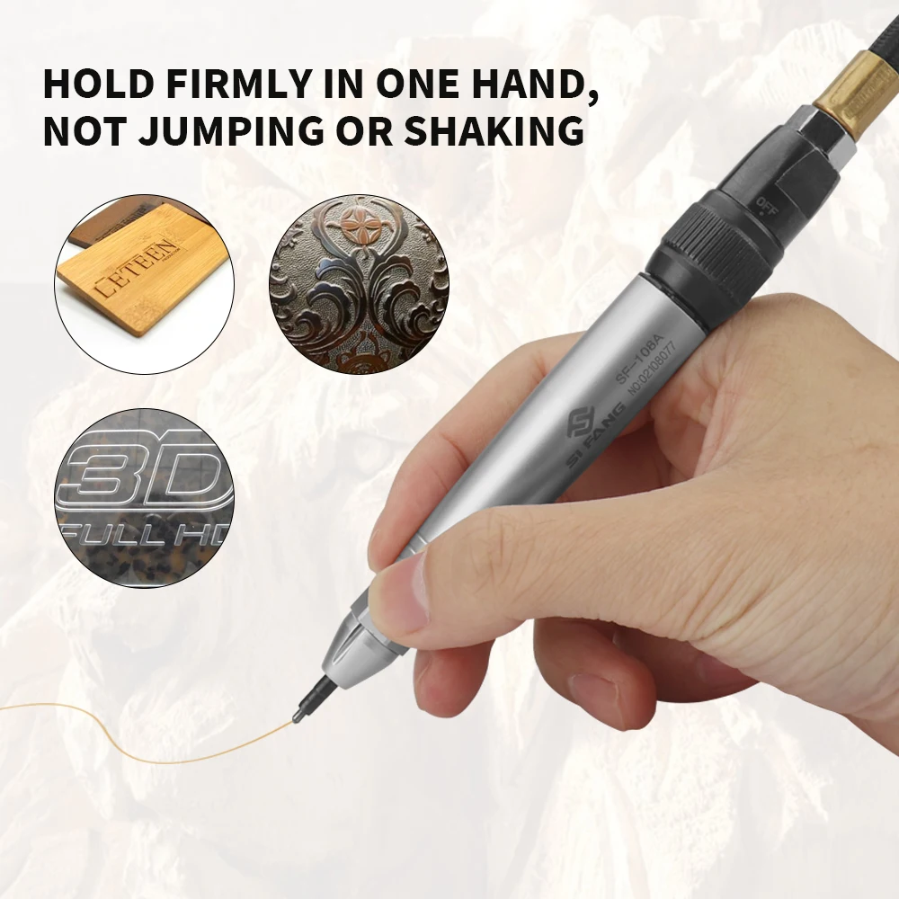 High Speed Pneumatic Air Pencil Die Grinder Kit Scribe Hammer Engraving Lettering Tool Hose Engraving Pen