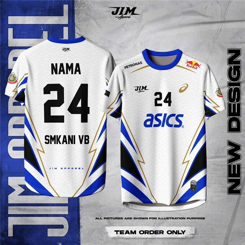 

3D Printed Football Jerseys and T-shirts Fashionable and Casual Quick-drying T-shirts for Malaysian Football Volleyball