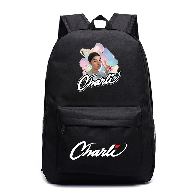 Sac à dos Charli Damelio avec éclaboussures de café glacé, cartable d'école pour filles et garçons, pour enfants