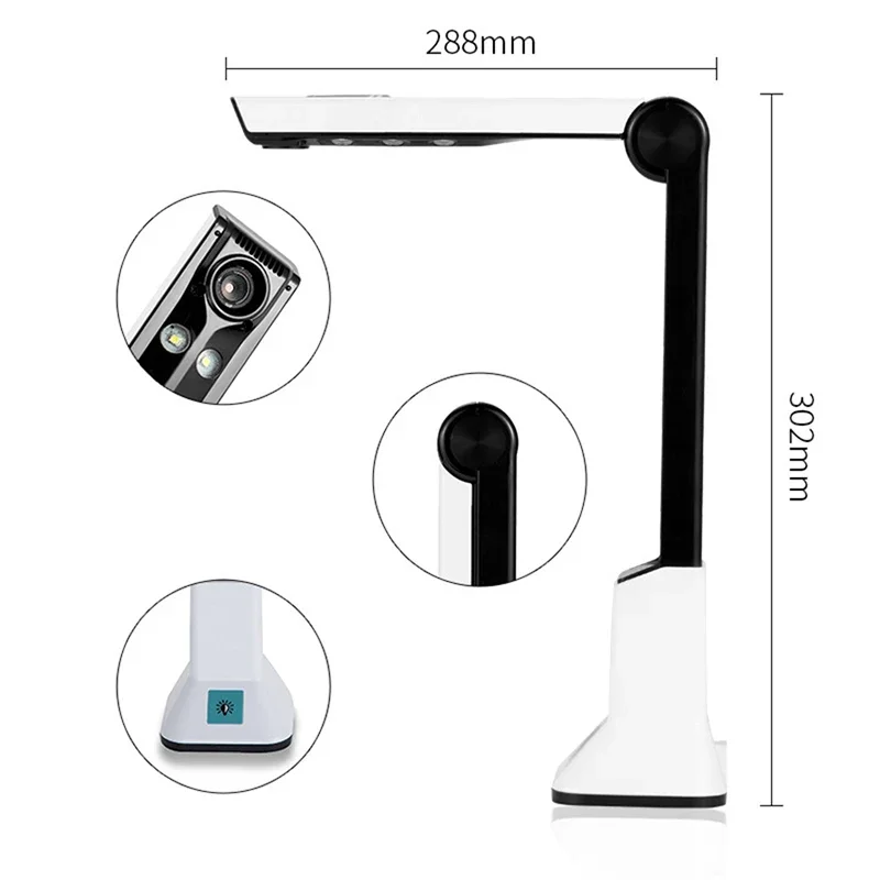 Portable High-Definition Scanner, Document Camera with Real-Time Projection Video Recording Function, A4 Scanner