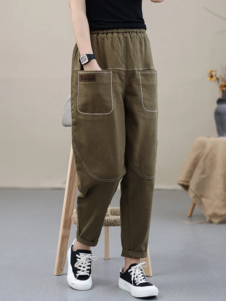 Max LuLu Korean Black Loose Casual Harem Pants 2021 Autumn Fashion Women Elastic Vintage Trousers Female Solid Color Pantalons