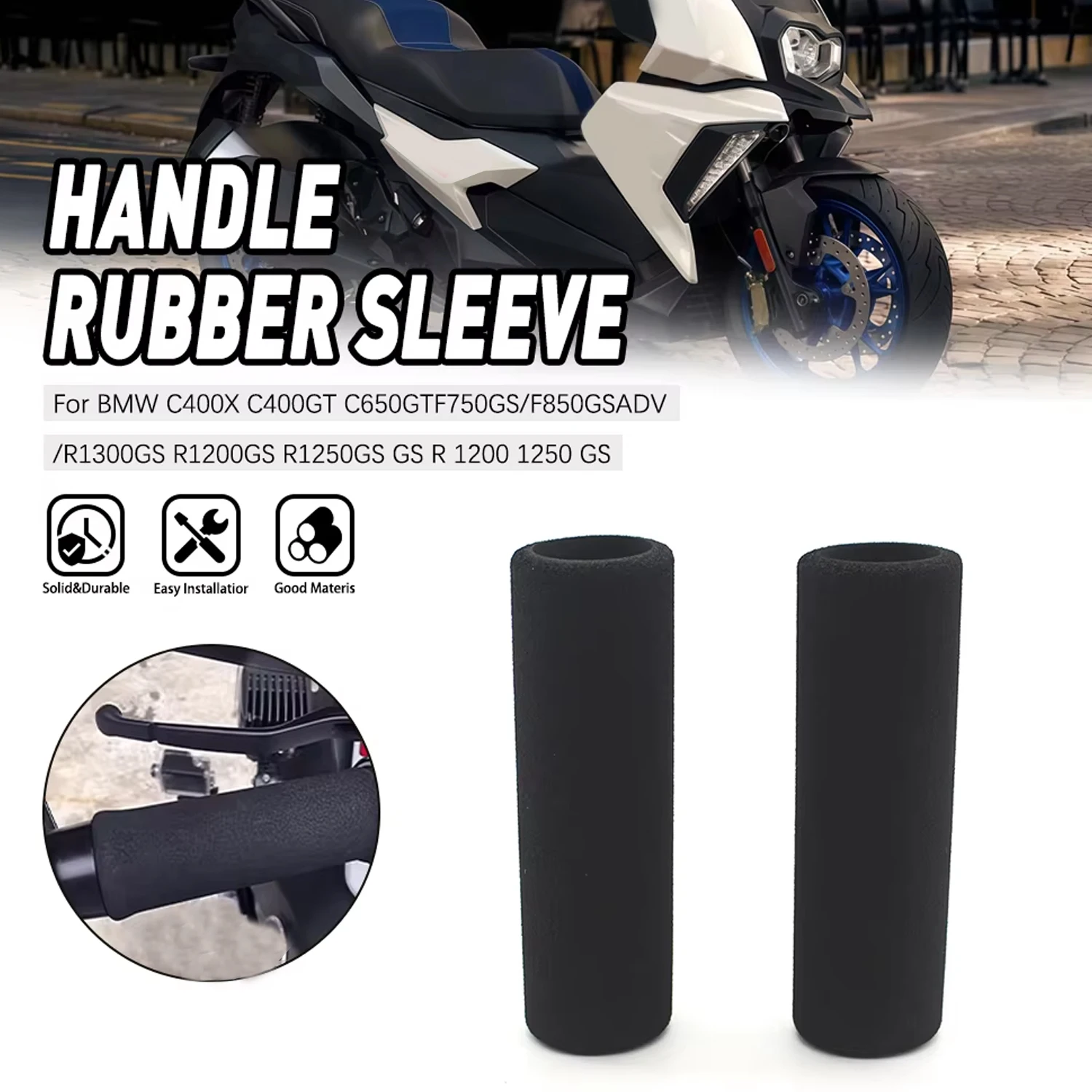 

Motorcycle Foam Handle Grip Cover For BMW R1200GS R1250GS R1300GS Adventure F650GS Anti-Slip Handlebar Grips Sleeves