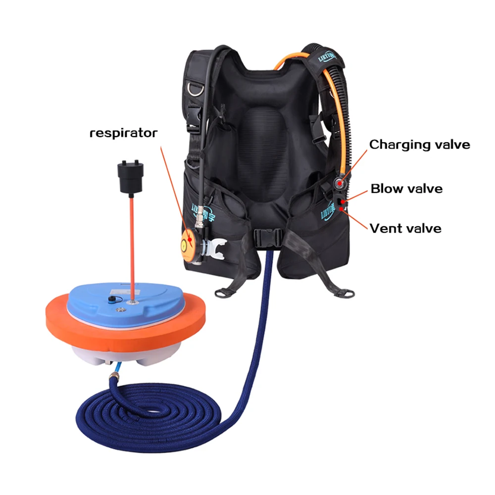 New Scuba Portable Diving Snorkel Equipment Trap Mobile Ventilator Support Deepest Time To 10 Meters Is 2.7Hours Underwater