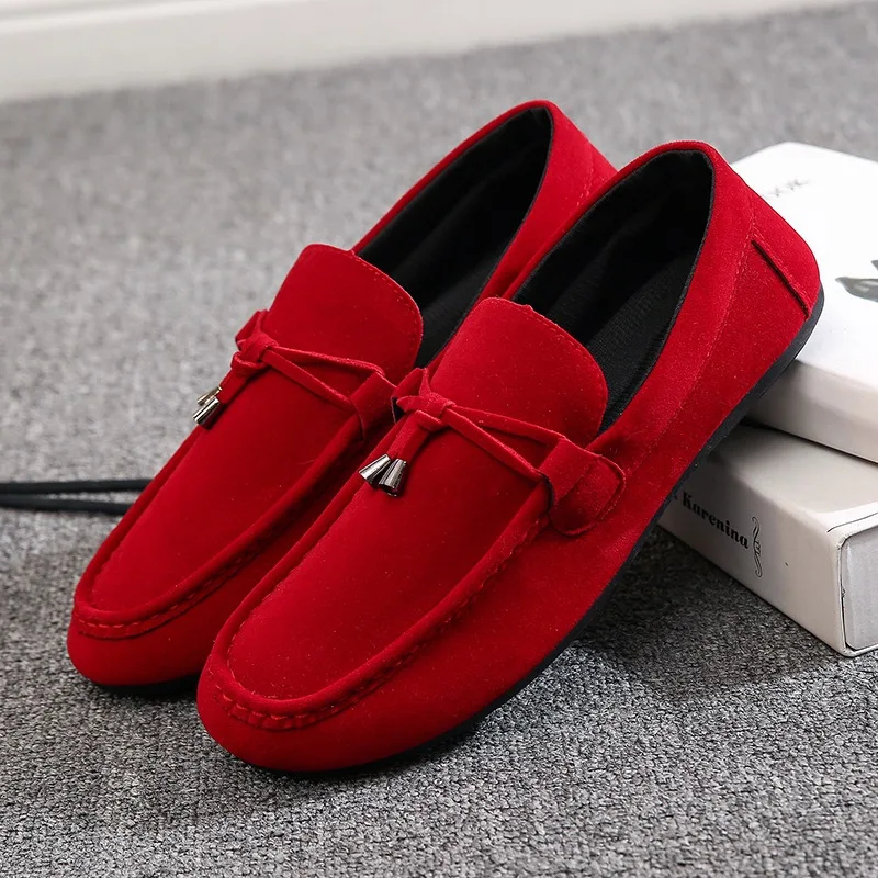 Brand Suede Men Flat Shoes New Men Casual Shoes High Versatile Trend Men Loafers Moccasin Driving Shoes Zapatillas Hombre