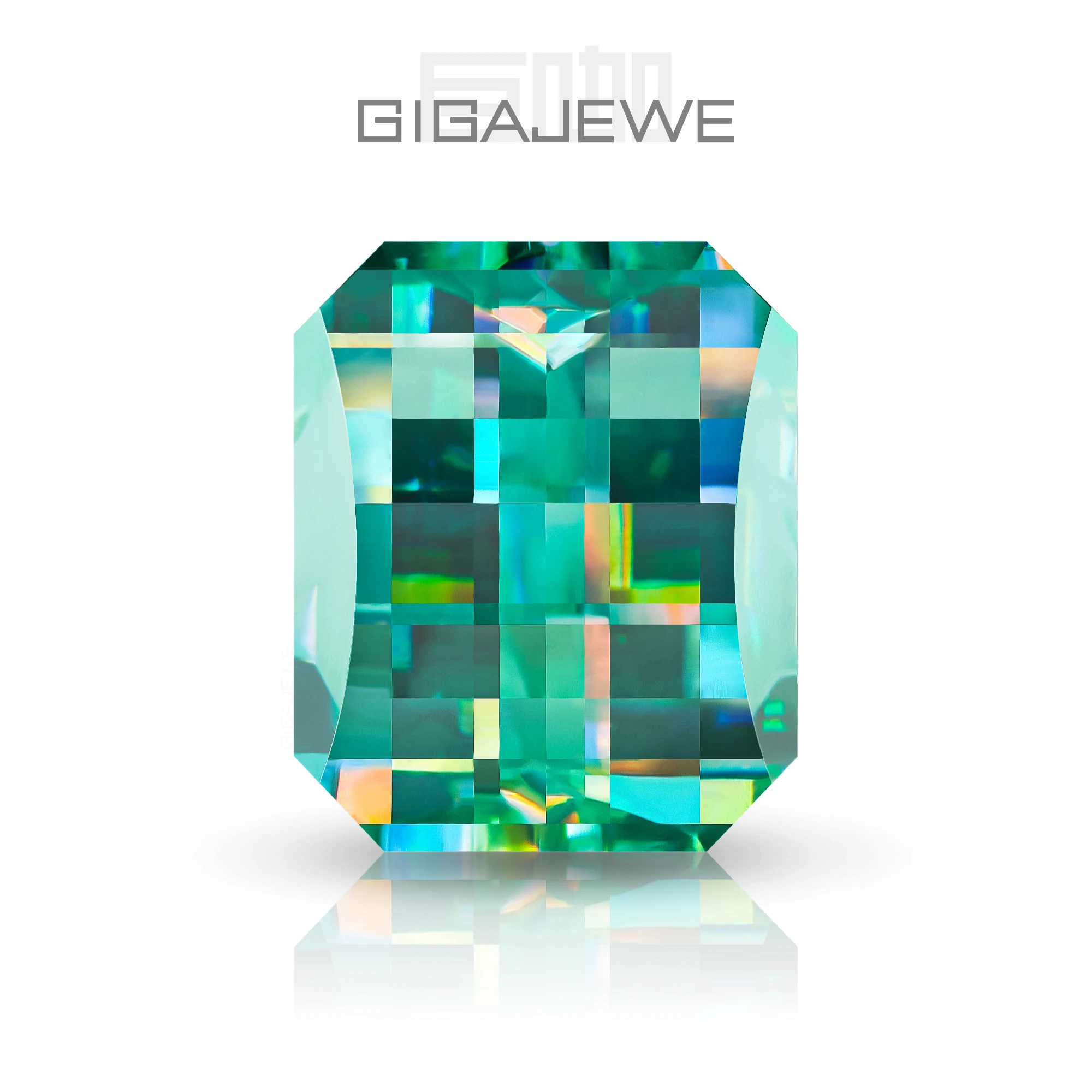 GIGAJEWE Green Pixel Cut Moissanite Pear VVS1 Premium Gems Loose Stone Diamond Test Passed Customizable Jewelry Making