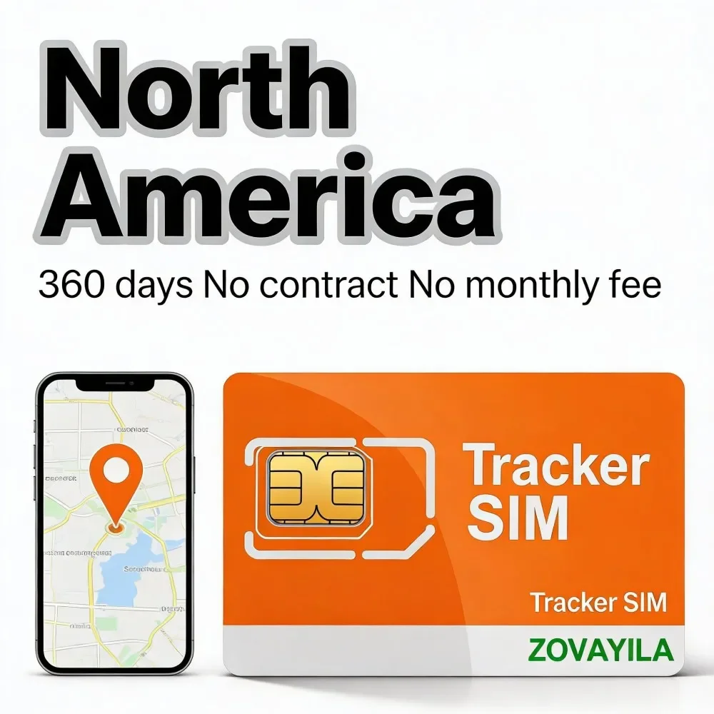 SIM Card for GPS Tracker North America No Contract 360MB/360 Days IoT Data 2G/3G/4G Compatible with S20 C09 TK403