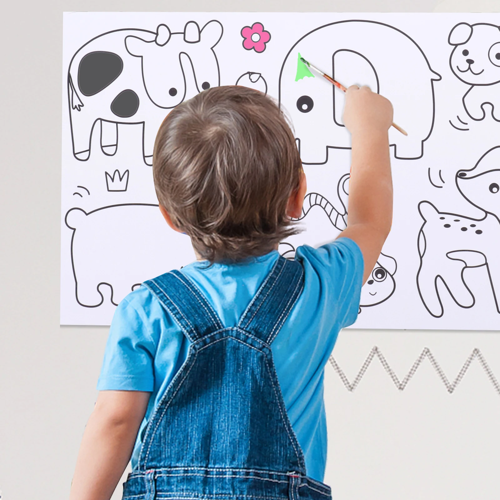

Kids Roll Paper Graffiti Scroll Tooth Mark Design No Wall Damage Drawing Paper For Kids Art Painting Diy Coloring Poster